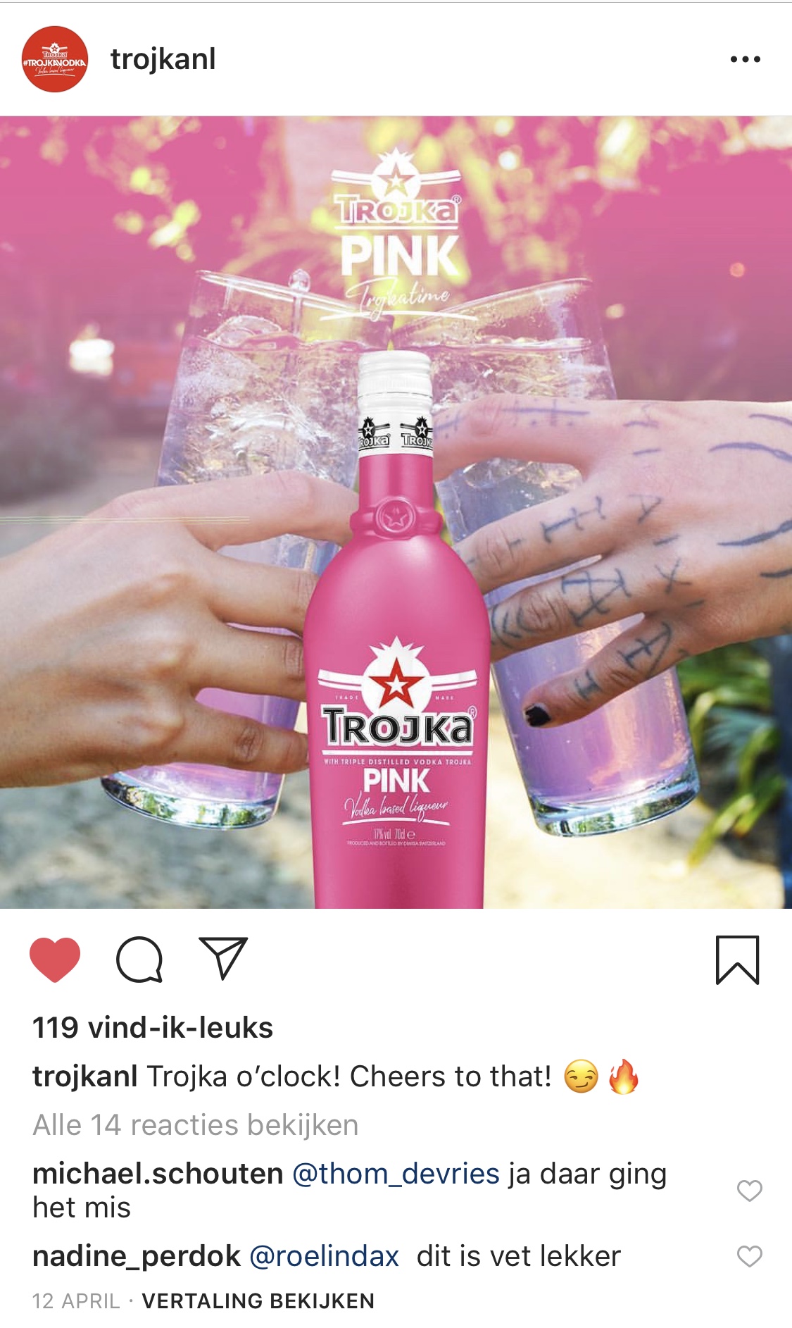 trojka vodka pink